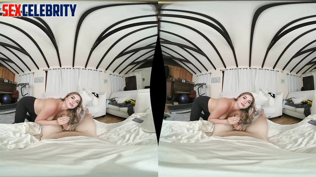 Addison Rae makes nice blowjob and handjob in VR deepfake porn tape