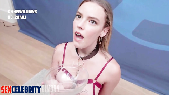 Naughty Anya Taylor-Joy swallows lots of fresh cum (deepfake bukkake) [PREMIUM]