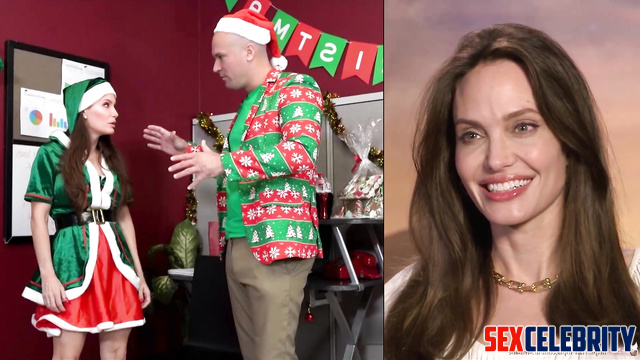 Christmas sex party - the gift was a big dick - Angelina Jolie [PREMIUM]