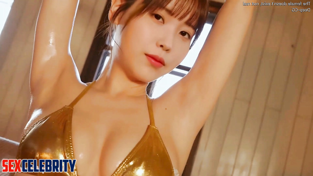 Sexy babe oils up her hot body - IU (이지은 가짜 포르노) fake