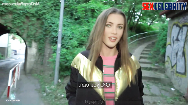 Sexy whore Megan Fox fucks for money on the street - real fakes