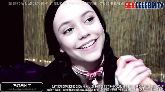 In cosplay of Wednesday Jenna Ortega shows her body a.i. Halloween