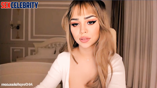 Danna Paola with gorgeous makeup - deepfake webcam show