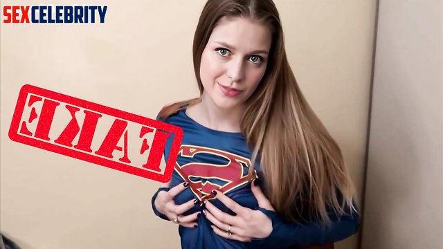 Supergirl pussy play by Melissa Benoist fake porn