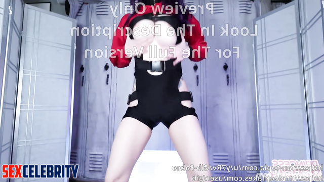 Deepfake Anne Hathaway does sexy fitness and exercises with dildo