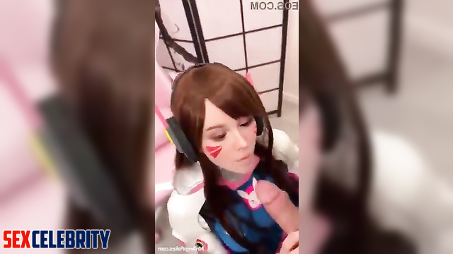 Her cute tongue wants sperm, Sasha Holland in pov deepfake video