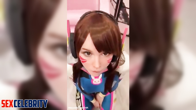 Her cute tongue wants sperm, Sasha Holland in pov deepfake video