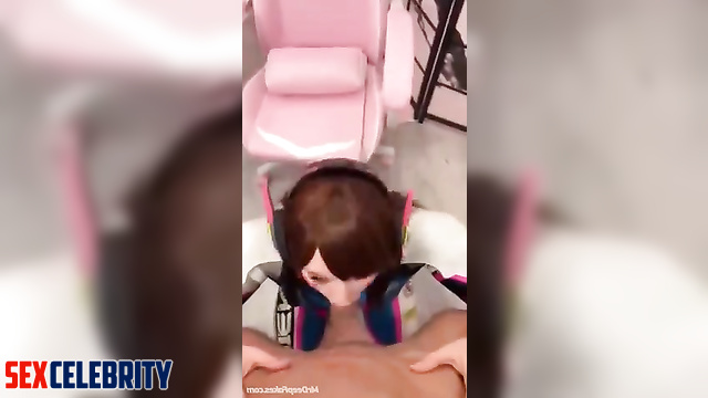 Her cute tongue wants sperm, Sasha Holland in pov deepfake video