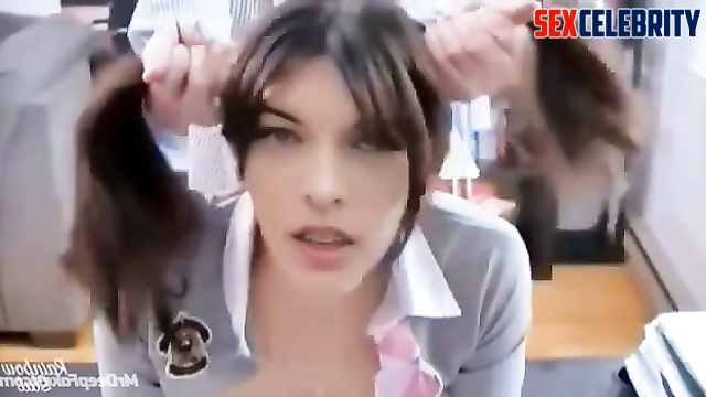 Milla Jovovich - rough doggystyle fuck with cute schoolgirl /fakes