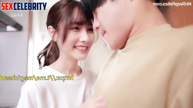 AI Song Xinran - young couple secluded in the kitchen, SNH48 (宋昕冉 换脸)