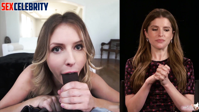 Hot Anna Kendrick sucks big black cocks - face swap