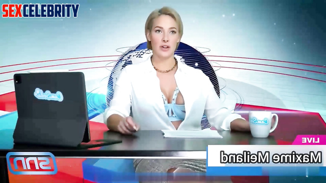 Milf having fun with a vibrator during a news broadcast ai Maxime Meiland