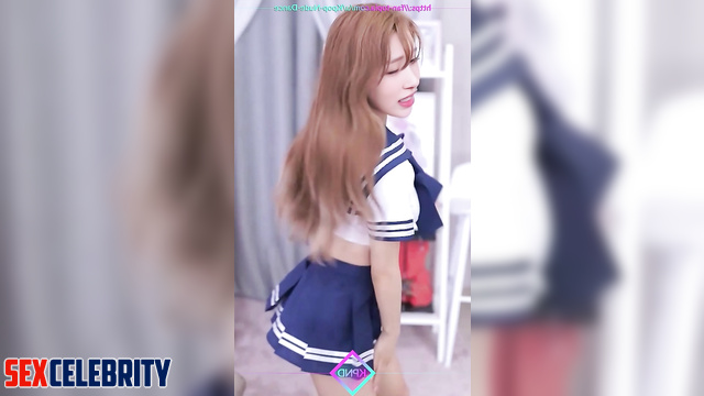 (미나 트와이스) sexy schoolgirl dancing on hidden camera / fake Mina