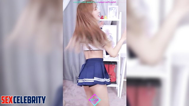 (미나 트와이스) sexy schoolgirl dancing on hidden camera / fake Mina