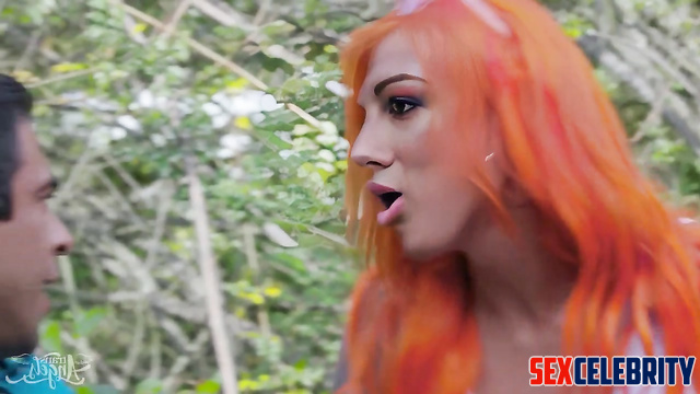 Pro wrestler Becky Lynch makes her pervy neighbor pay with a hard barebacking