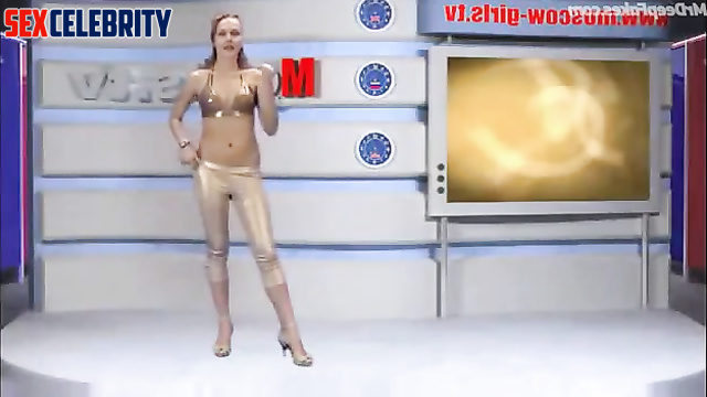 Adult Yekaterina Grinchevskaya undresses during live broadcast