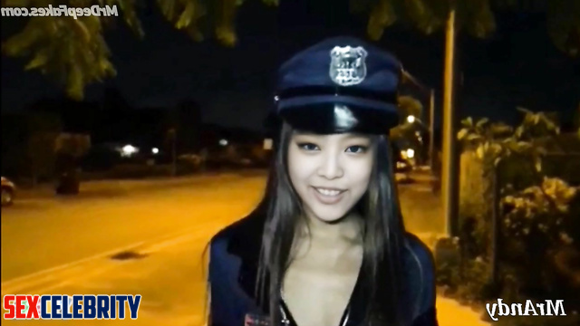 블랙핑크 제니 딥페이크 Korean idol Jennie in police costume fucks with a guy