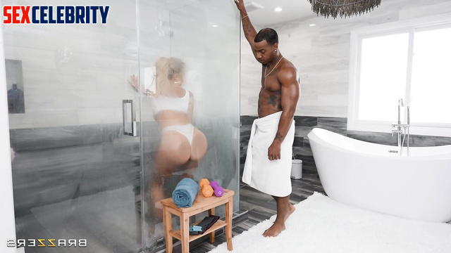 Black man fucked juicy blonde Alanah Pearce in the bathroom, deepfake