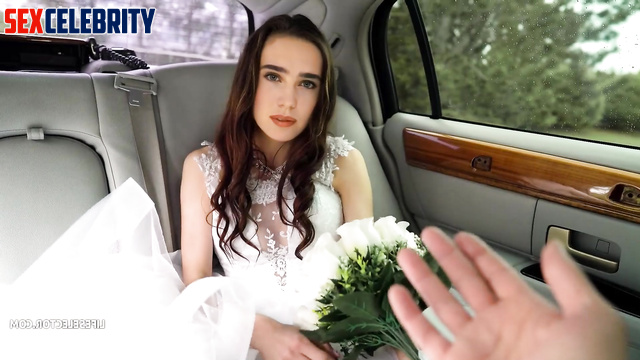 Slutty ai bride Jennifer Connelly cheats on her in a limousine