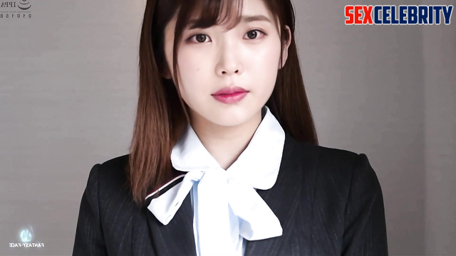 Beauty brunette gets sperm in mouth / 이지은 가짜 연예인 포르노 IU face swap