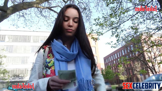 Blowjob on the street near her university - Jenna Ortega face swap