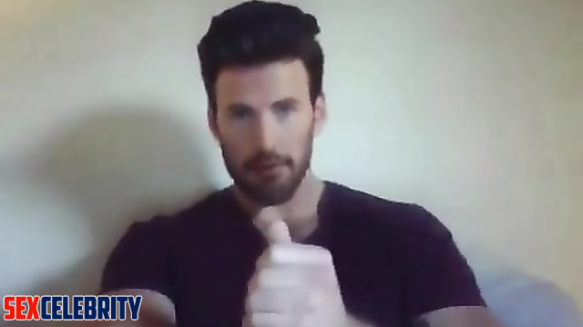 Fake Chris Evans - sexy young handsome guy jerking off on camera