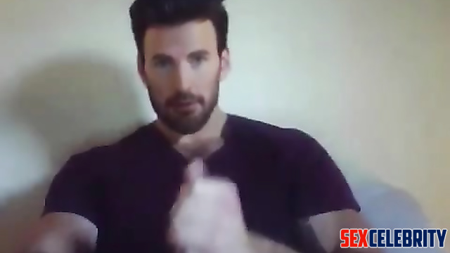 Fake Chris Evans - sexy young handsome guy jerking off on camera