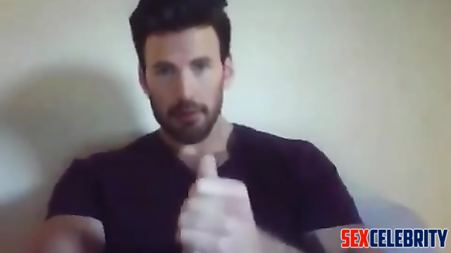 Fake Chris Evans - sexy young handsome guy jerking off on camera