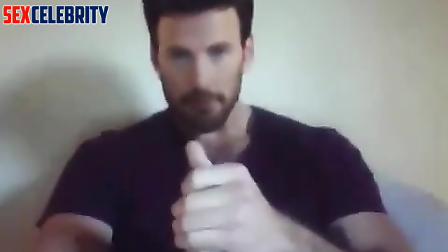 Fake Chris Evans - sexy young handsome guy jerking off on camera