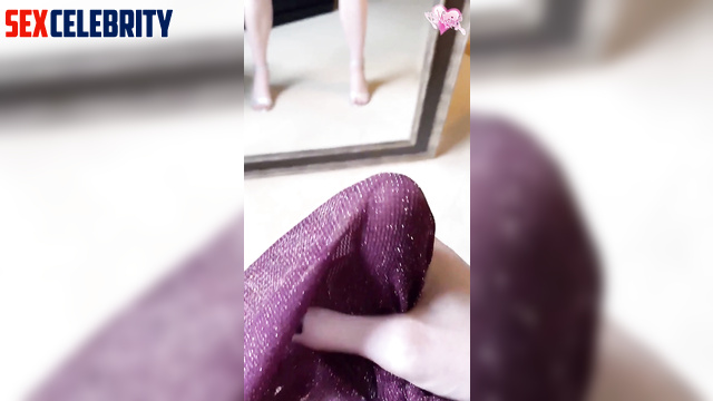 Slutty youtuber Maggie Mae Fish enjoys teasing her hard dick in front of the mirror