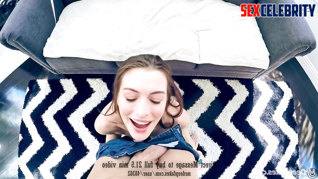 POV hot fuck with Anne Hathaway deepfake in cowgirl position