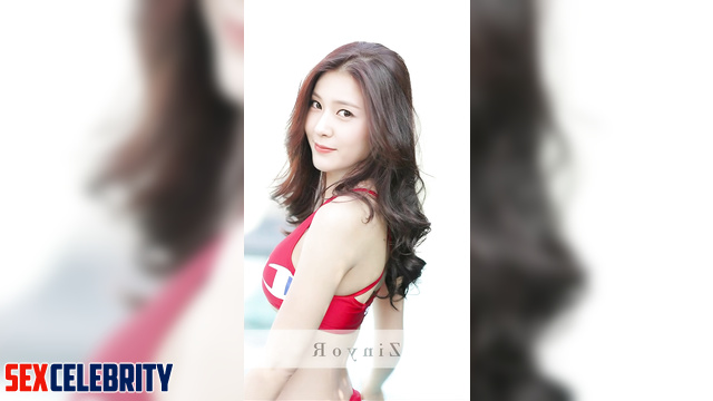 Babe in red bikini wants to swim with you 정수정 인터넷 연예인 fake Krystal Jung