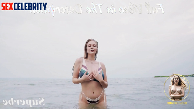 Busty girl wants to quickly take off her swimsuit (Elizabeth Olsen AI)