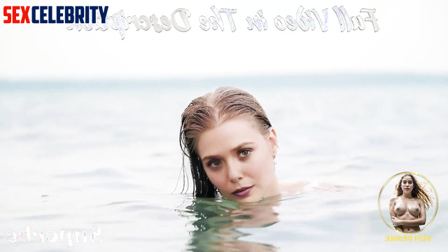 Busty girl wants to quickly take off her swimsuit (Elizabeth Olsen AI)