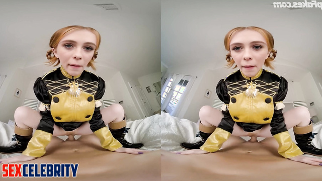 Lustful Sophia Lillis has fun jumping on dick in boots / real fake