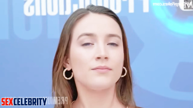 Lustful Saoirse Ronan really enjoying bukkake party / threesome porn