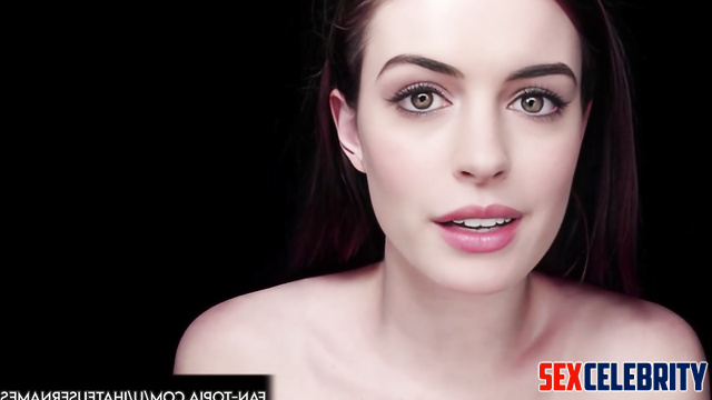 Pretty Anne Hathaway told everybody about gangbang experience, face swap