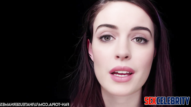 Pretty Anne Hathaway told everybody about gangbang experience, face swap