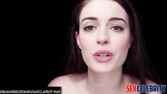 Pretty Anne Hathaway told everybody about gangbang experience, face swap