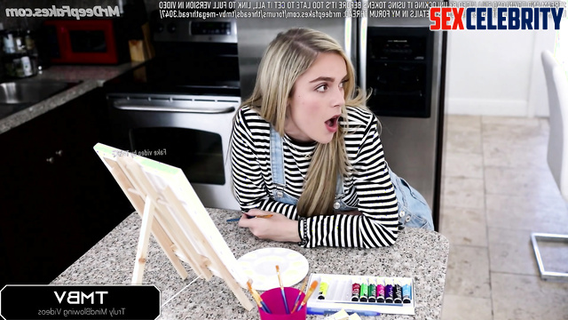 Kiernan Shipka face swap draws a hot guy in a picture and it ends in hot sex