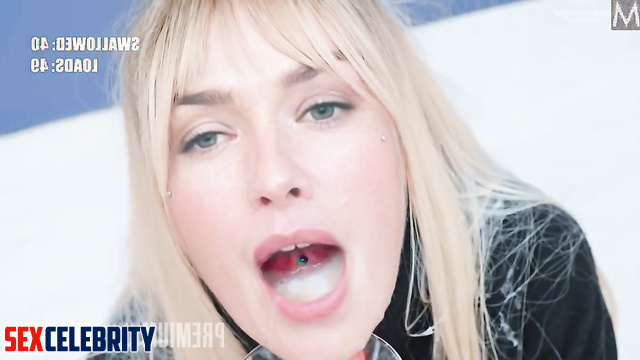Crazy blonde loves to eat sperm - deepfake Lena Headey