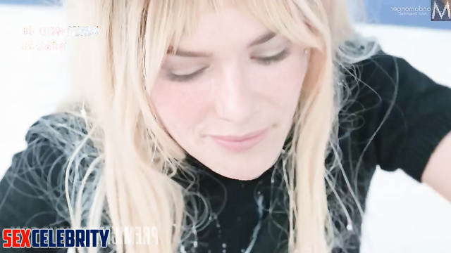 Crazy blonde loves to eat sperm - deepfake Lena Headey