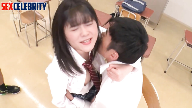 Sexy schoolgirl Risa Tsumugi 紡木 吏佐 fucked in her pussy ディープフェイク エロ