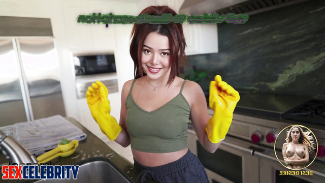 Playful housewife made her husband blowjob at the kitchen ai Bella Poarch