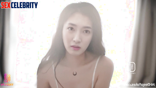 Chinese babe showed you her shaved & yummy pussy, Jiang Shuying 江疏影 换脸