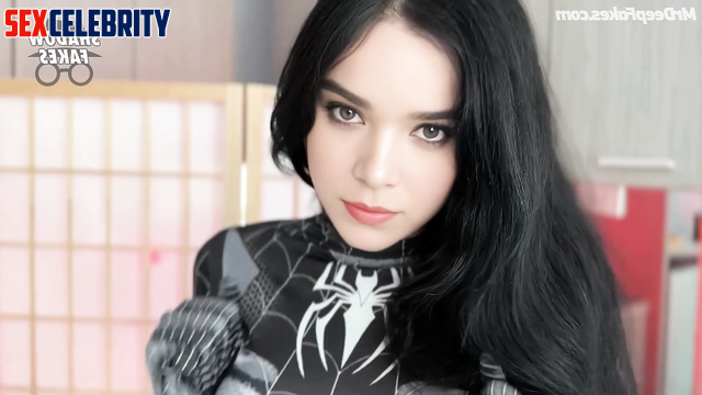 Hailee Steinfeld deepfake spider woman cosplay hot dildo solo with her body