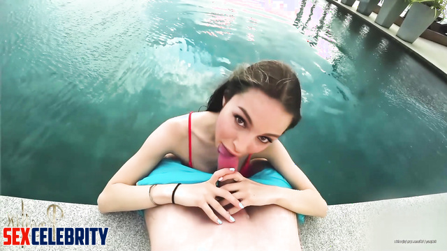 Natalie Portman made blowjob at her fucker's private villa / real fake