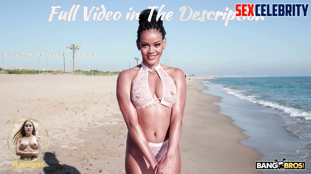 A.I. Rihanna Shakes Her Boobs On The Beach
