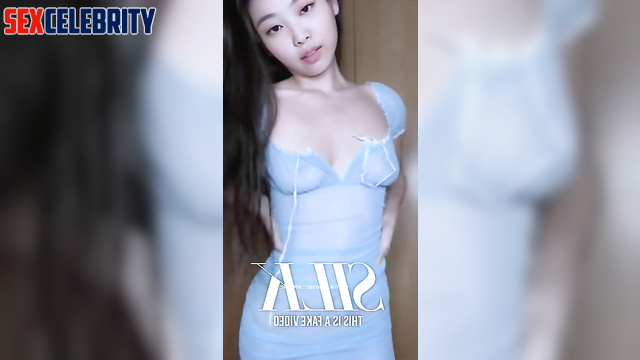 Jennie 제니 BLACKPINK in see-through dress shows her boobs deepfake 딥페이크