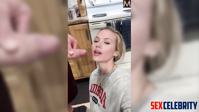 She always eats sperm as dessert / Scarlett Johansson in deepfake erotic